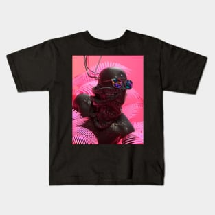 Neon Pink Jungle Man Kids T-Shirt